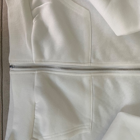 SHEIN Cropped Sweatshirt Jacket Hoodie White Women’s - Picture 2 of 3